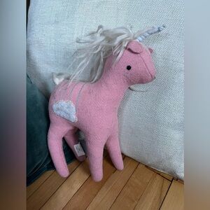 Crate & Barrel Land of Nod pink unicorn plush 9”